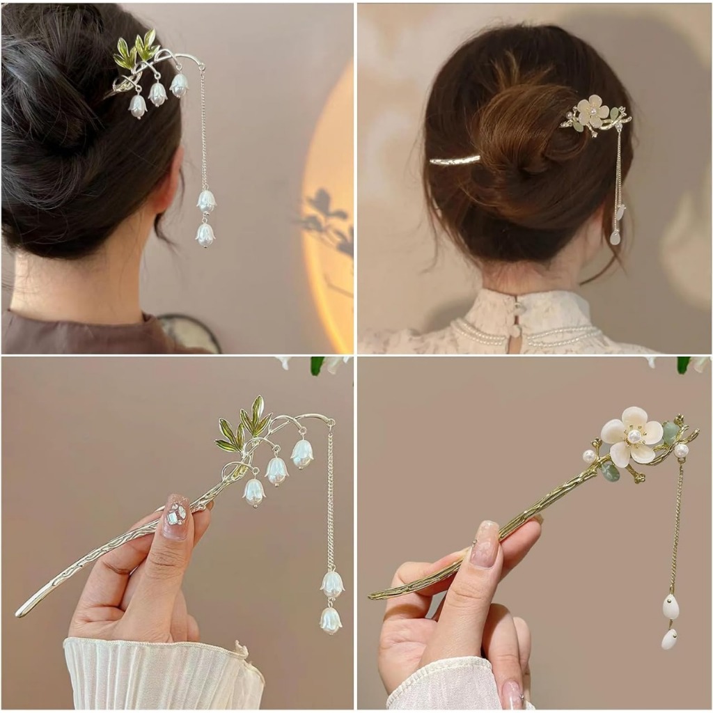 Palito de Cabelo Chinês Pauzinho de Cabelo Vintage de Metal YL