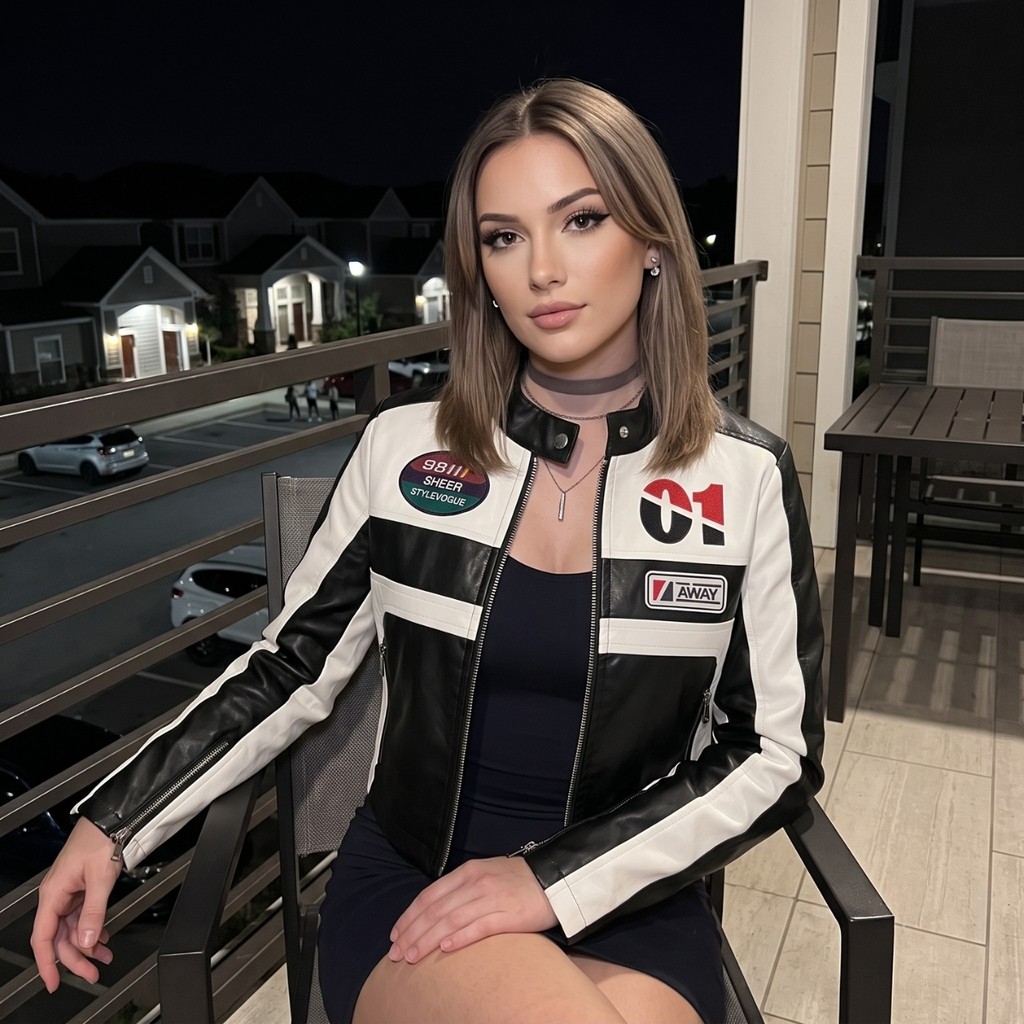 Jaqueta Feminina Courino Slim Casaco Frio Zíper Motoqueiro Street Varsity Inverno