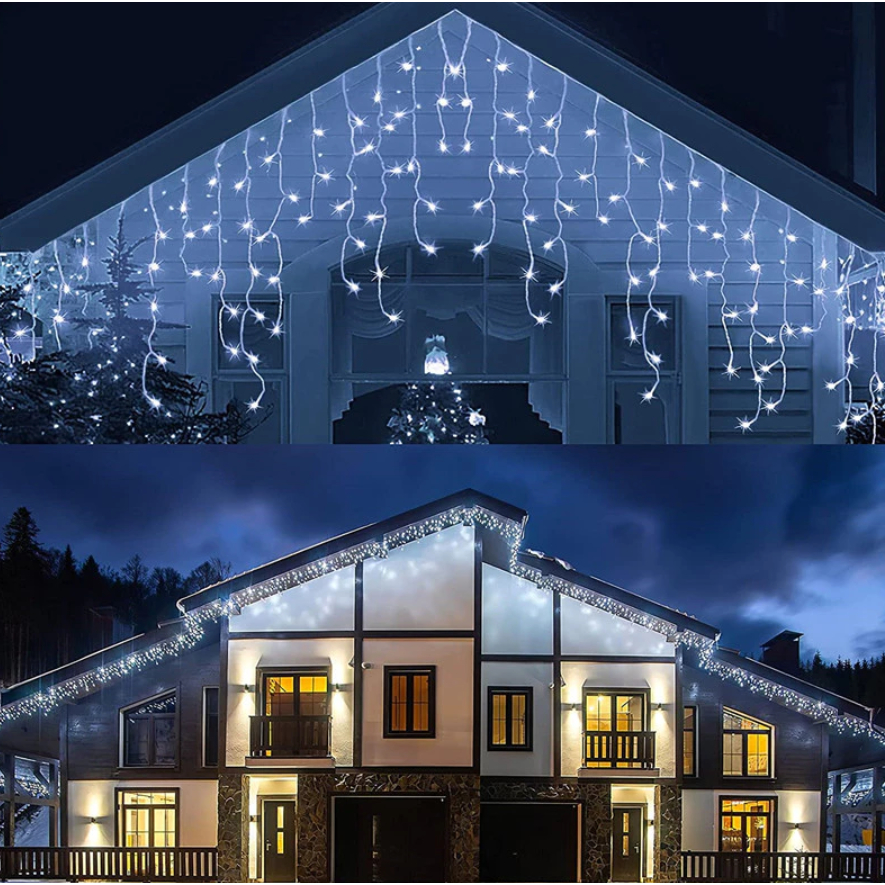 Cascata 400 Branco Frio Natal DE PISCA PISCA 10m 110v 220v Decoração Cor Das Luze Enfeite de Natal