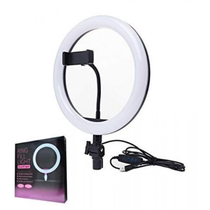 Ring Light Led Portátil 26cm Suporte Celular 10 Polegadas + Tripé 1,10m
