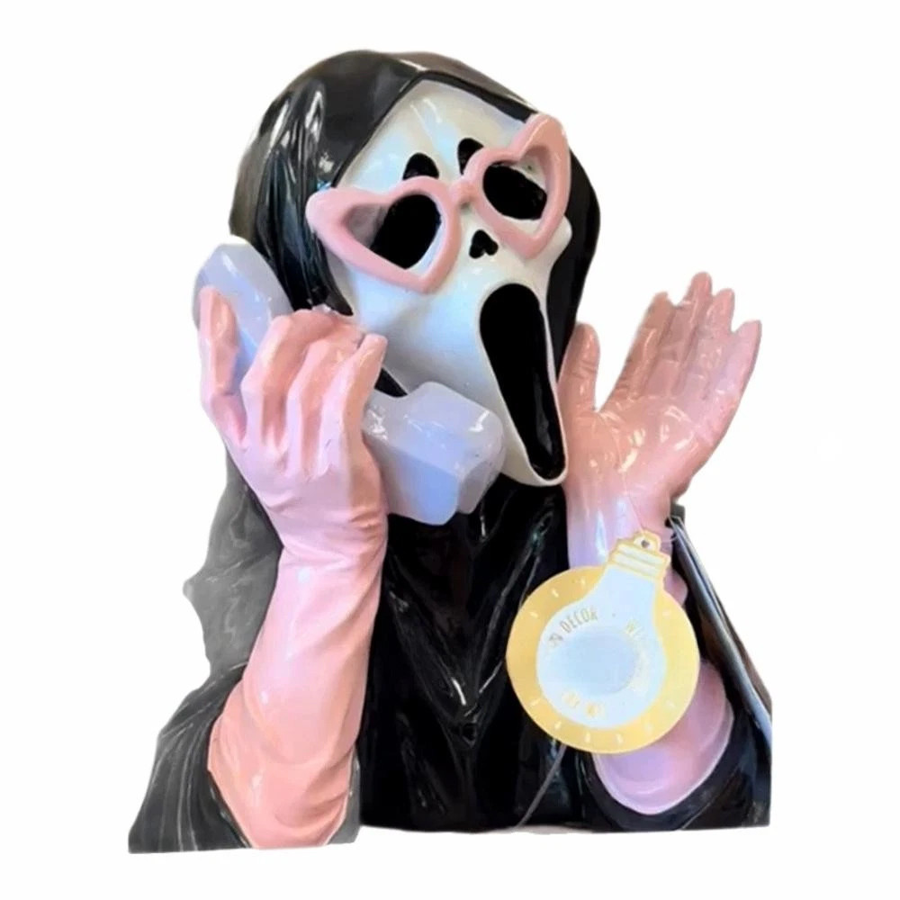 Talking Ghost Phone Prop with Light Funny Halloween Desk Decor