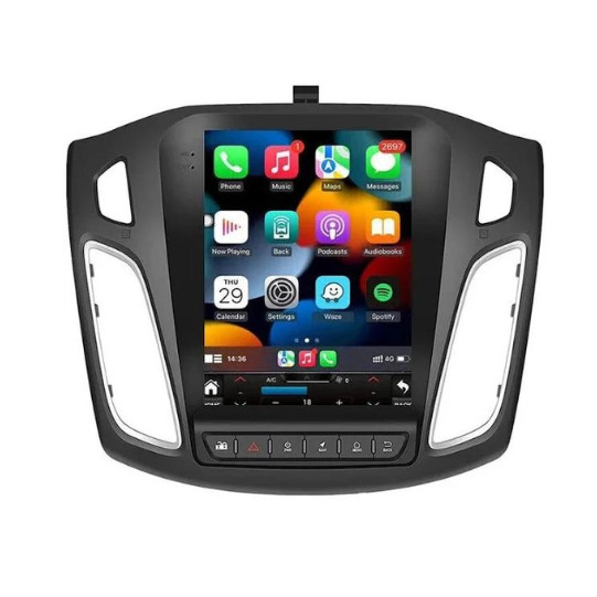 Central Multimídia Tesla para FORD FOCUS 2012-2018 com Kit (TELA ,CHICOTE e MOLDURA)