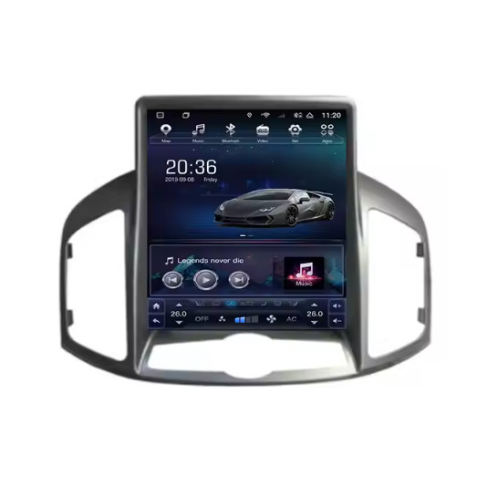 Central Multimídia Tesla para CAPTIVA 2012/17 com Kit (TELA ,CHICOTE e MOLDURA)