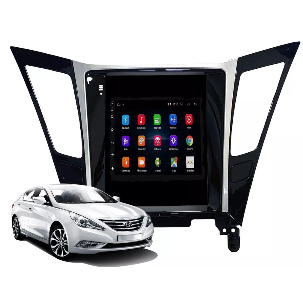 Central Multimídia Tesla para Hyundai Sonata 2011-2015  com Kit (TELA ,CHICOTE e MOLDURA)