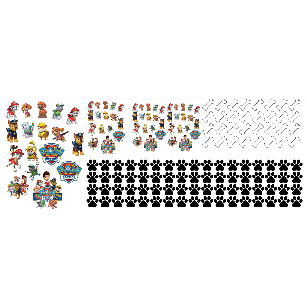 Kit de 163 Adesivos Recorte eletronico Patrulha canina/ paw patrol - Papel de Parede Infantil