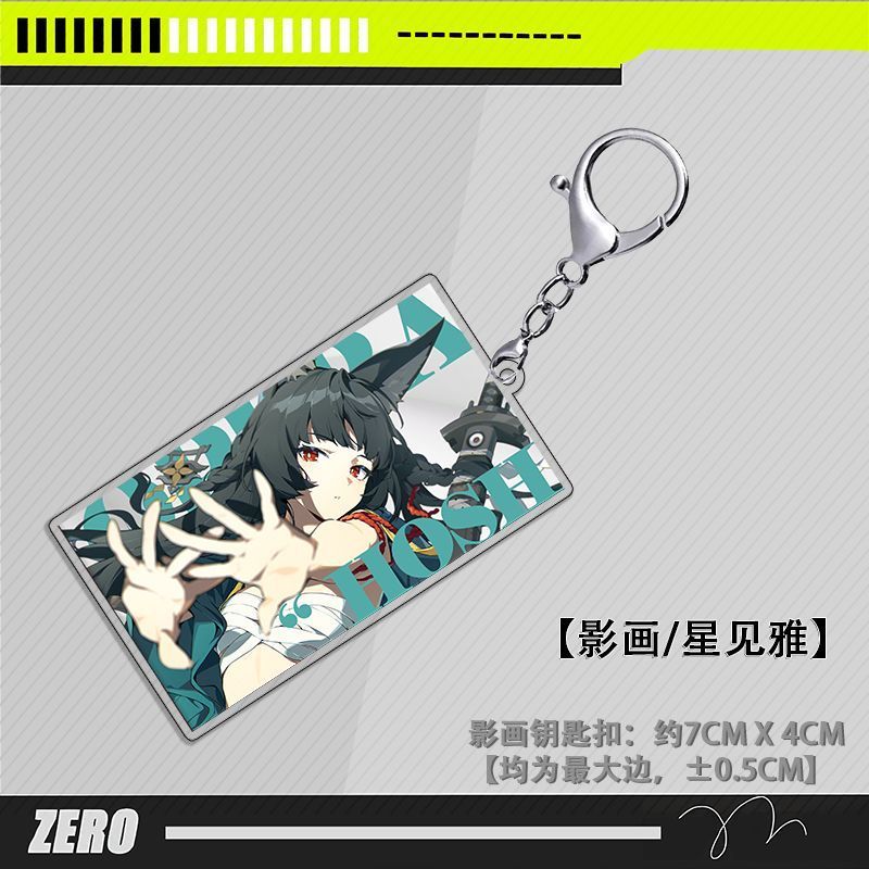 Chaveiro acrílico de dupla face com personagem do jogo Zenless Zone Zero, pingente para mochila