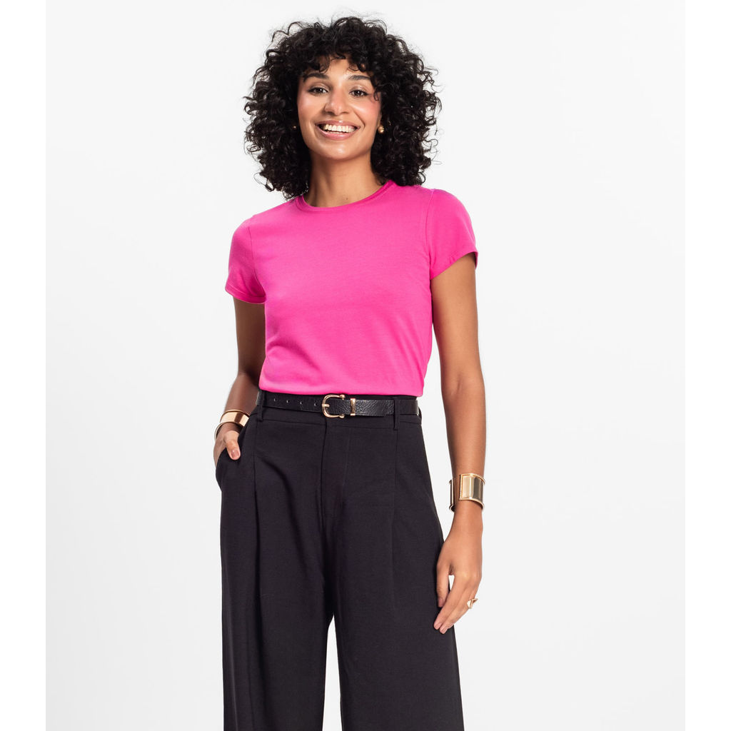 Blusa Feminina Cotton Leve Básica Rovitex Rosa