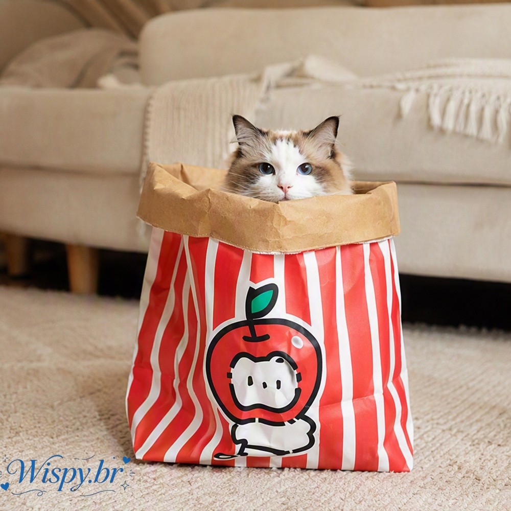 Dobrável Papel Kraft Gato Escondendo Saco 2 Pacote Crinkle Gatinho Esconderijo Ferrugem Som Cama Brinquedo