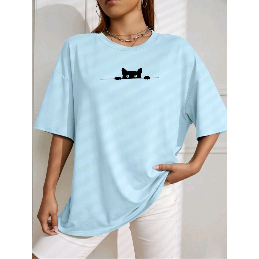 Camiseta Gato gatinho se escondendo fofo Bear streetwear