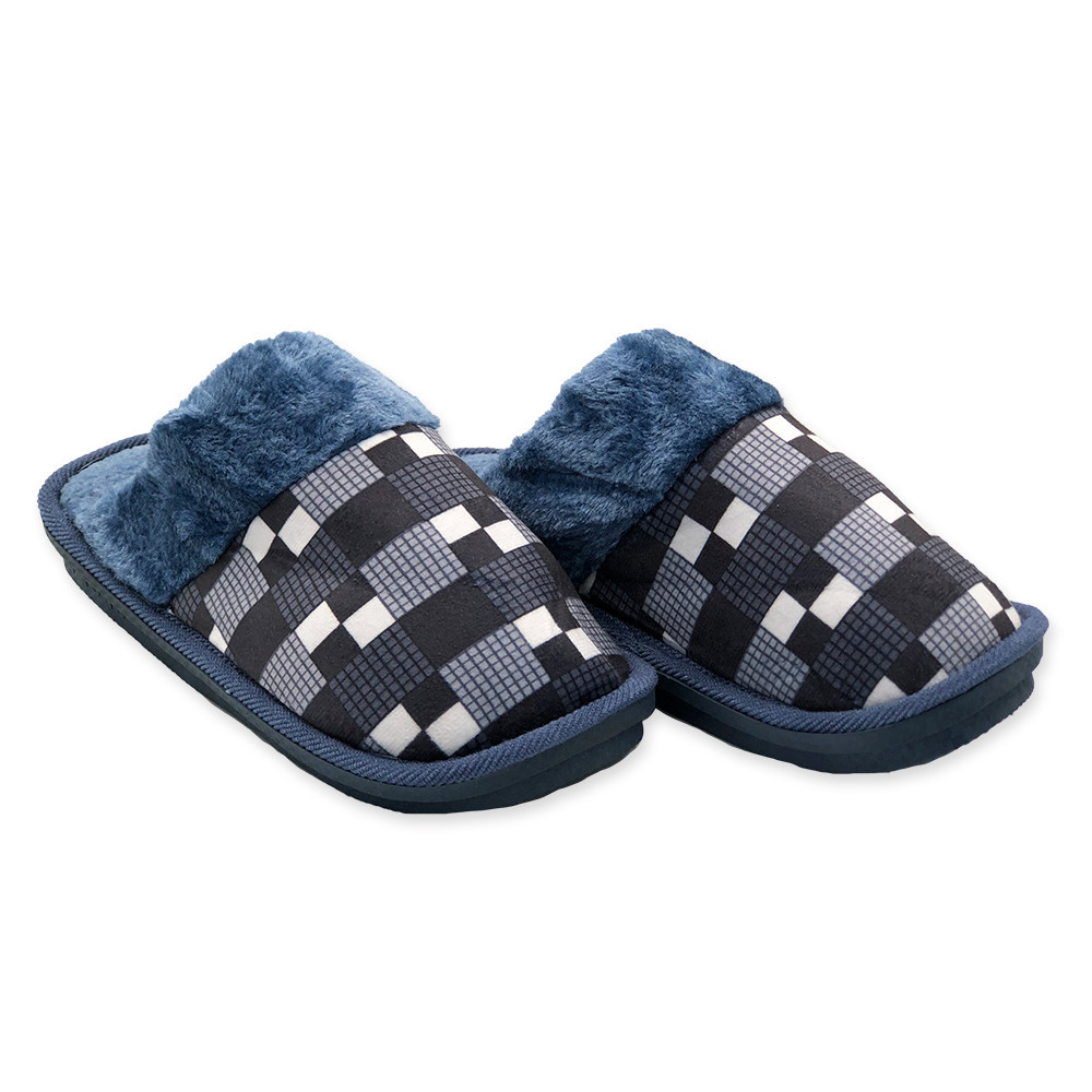 Pantufa Masculina Xadrez - Pés Com Conforto E Aquecidos