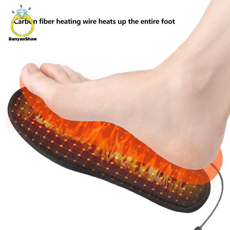 [BANY] Palmilhas De Sapato Aquecidas USB Almofada De Sapatos Aquecida Elétrica Lavável Recarregável Aquecedor De Pés Elé