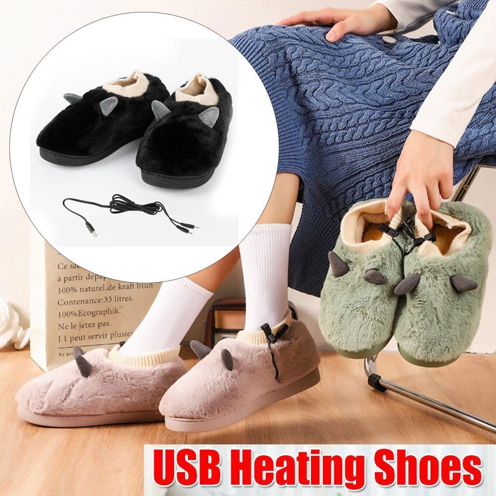 Sapatos Aquecidos Elétricos , Confortáveis Do Aquecedor Pé De USB , Chinelo Quente Lavável Aquecimento Inverno Luxuoso