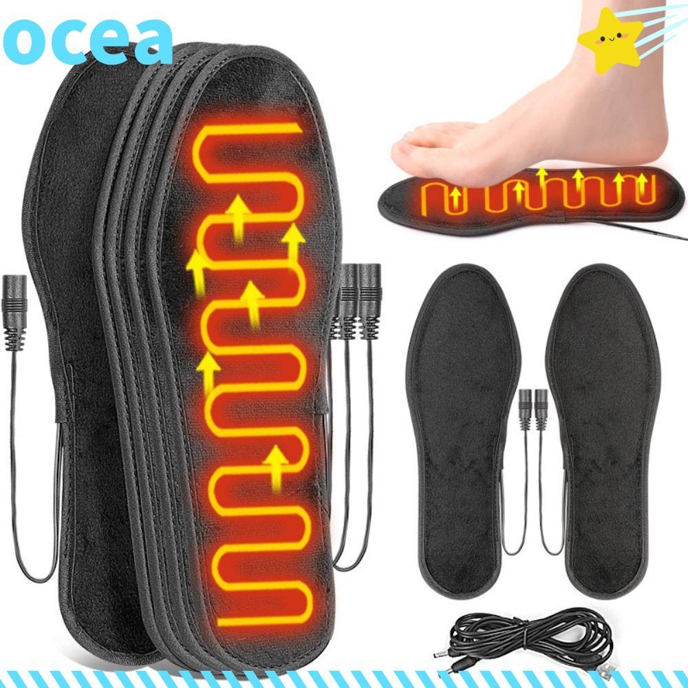 Palmilhas De Aquecimento USB OCEA , Sapatos Aquecidos De Veludo Curto E Macio , Almofada De Meia Quente Universal Para M