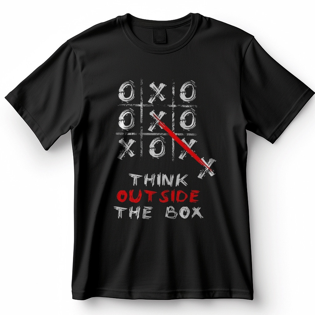 Camiseta Think Outside The Box Jogo Da Velha Criatividade Blusa Camisa 100% Algodão