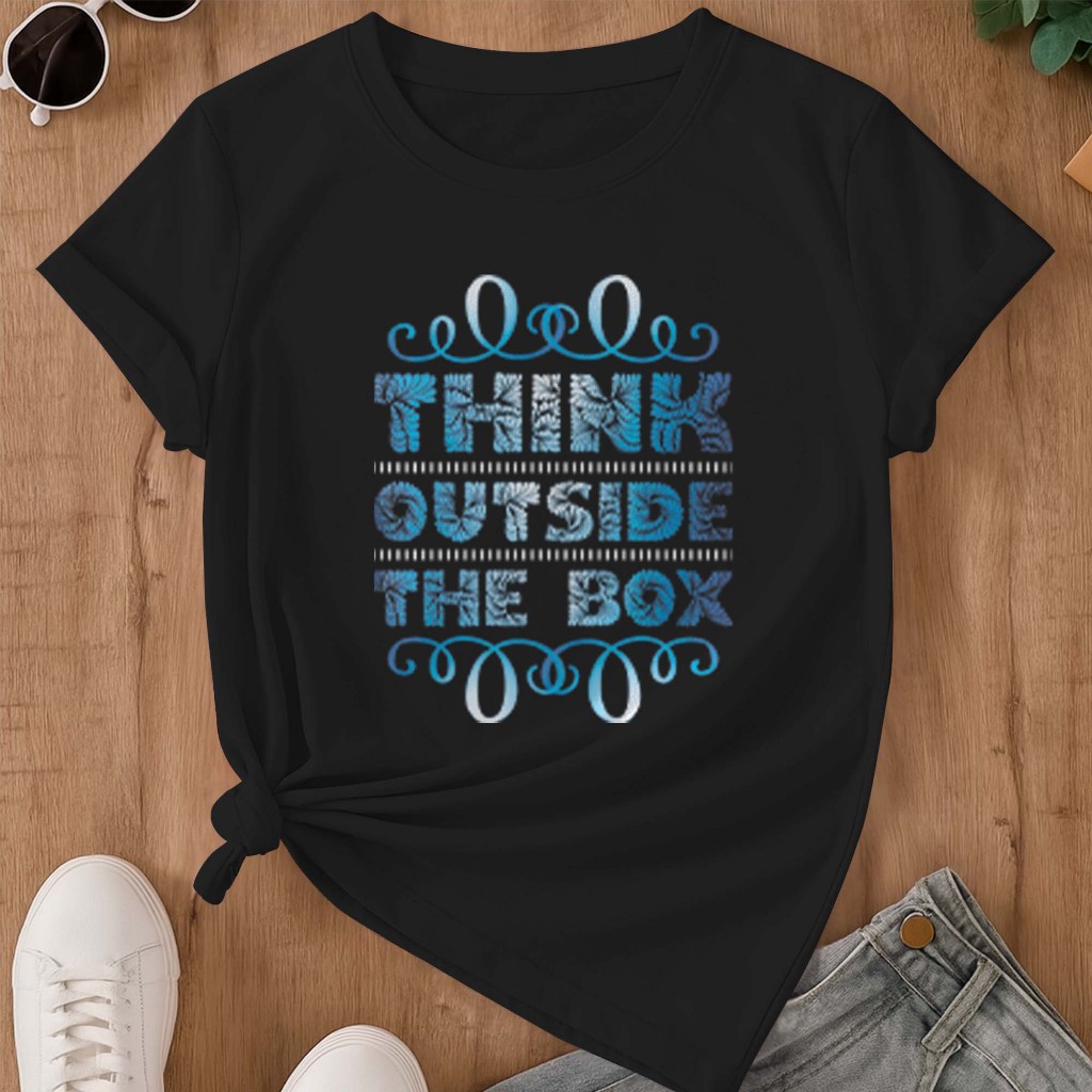 Camiseta estampada - think out side the box | pense fora da caixa | blusa unissex premium 100% algodão