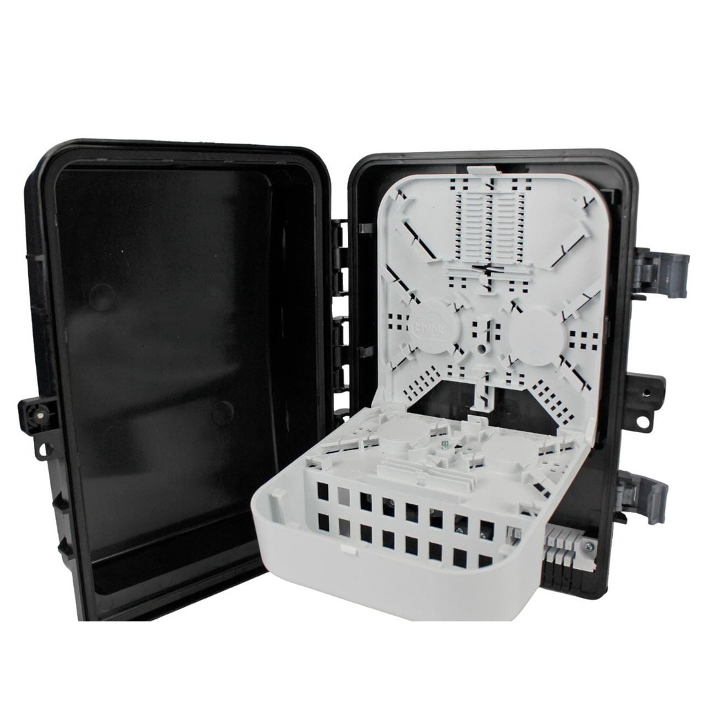 CAIXA TERMINAÇÃO OPTICA 2 TRAVAS THINK 1X8 (COMPLETA)(CTO) - KIT 2UN