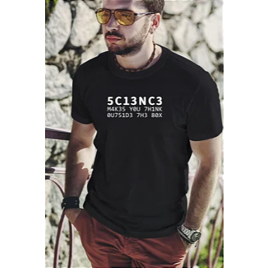 Camiseta Algodão Unissex Science Make You Think Outside the Box A ciência faz você pensar fora da caixa