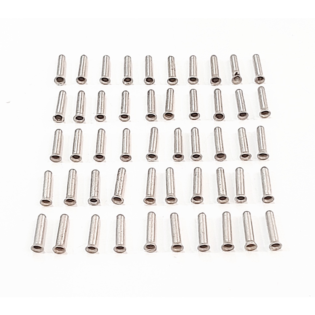 Kit 50 Terminal Ilhos Tubular S/ Isolação Cobre Fio 1mm²