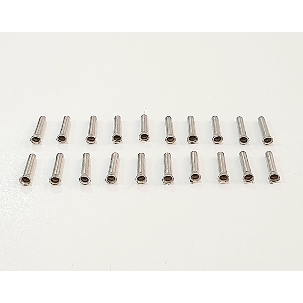 Kit 20 Terminal Ilhos Tubular S/ Isolação Cobre Fio 0,75mm²