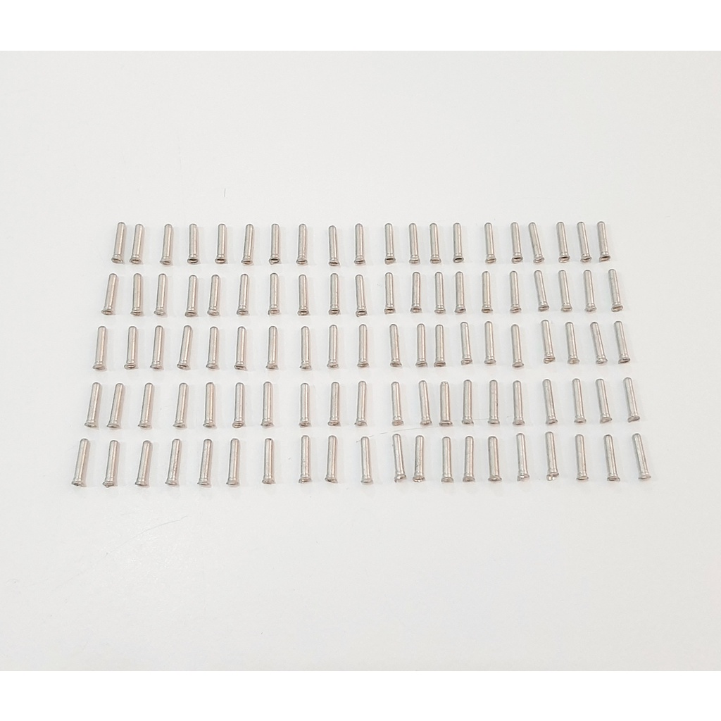 Kit 100 Terminal Ilhos Tubular S/ Isolação Cobre Fio 0,75mm²