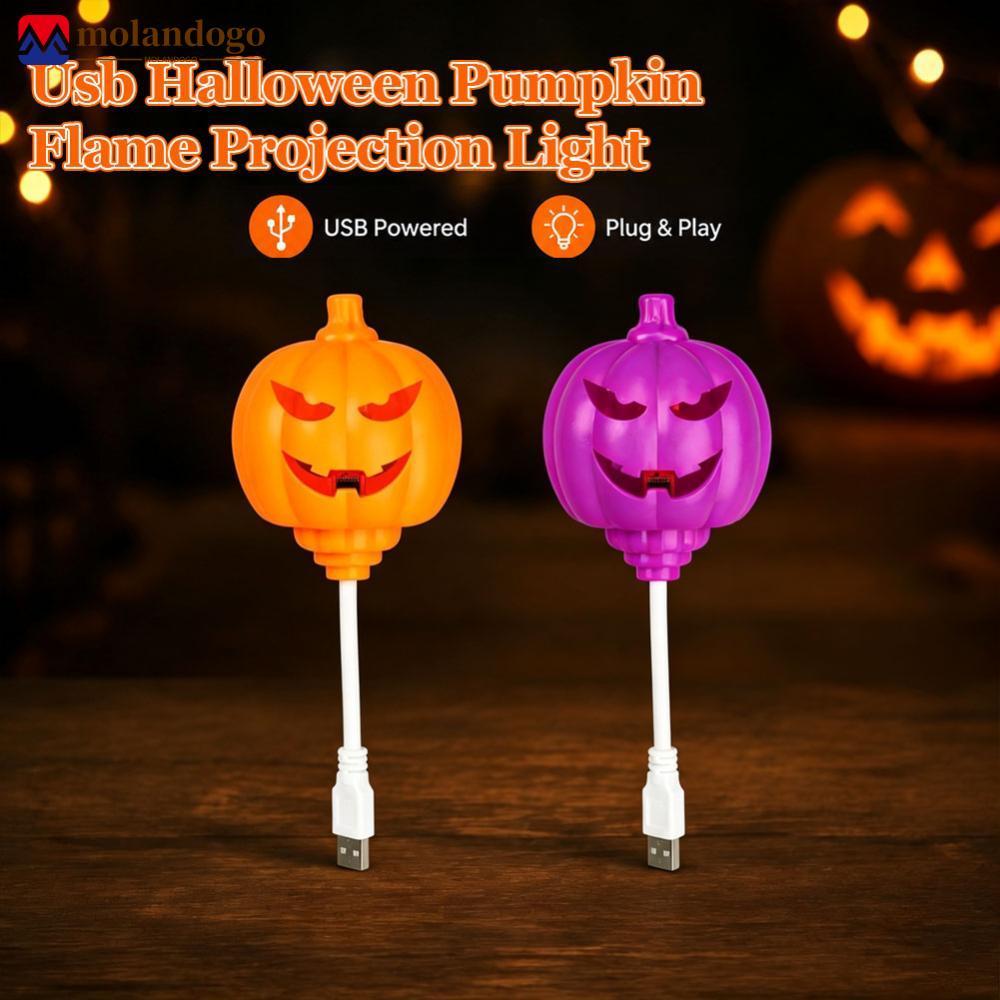 Milandogo Halloween Abóbora Chama Luz LED Lâmpada Decorativa Com Efeito Cintilante Iluminação Ambiente Para Festa Casa A