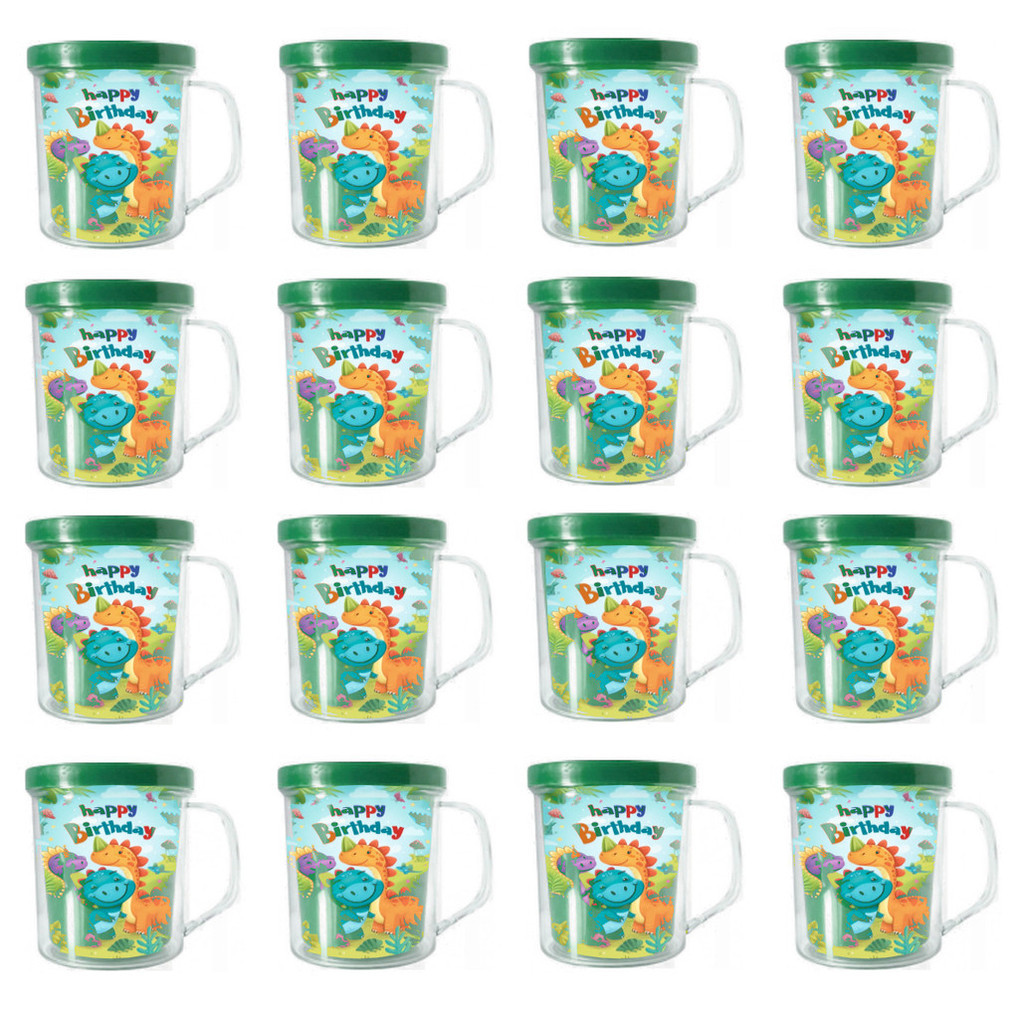 10 Canecas Lembrancinha de Dinossauros Aniversário