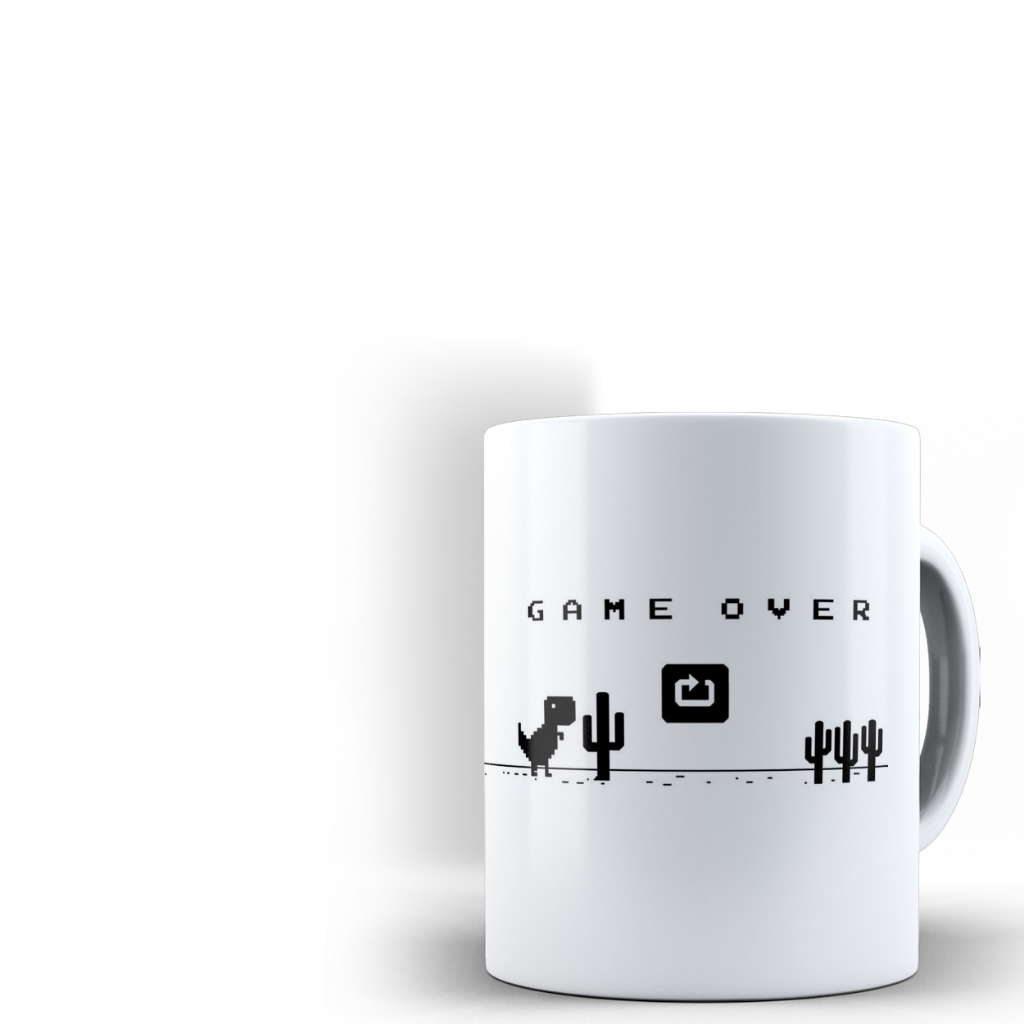 Caneca Joguinho Dinossauro Game Over
