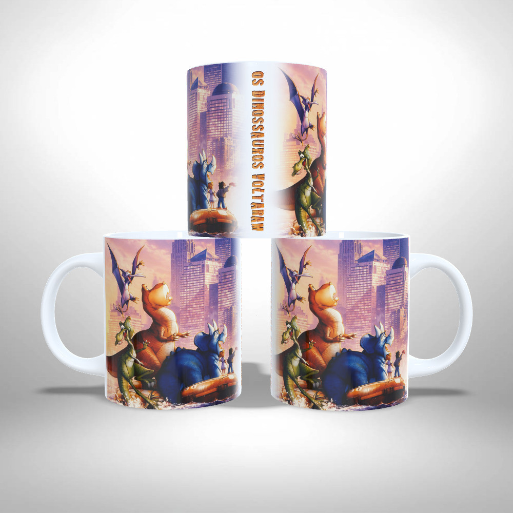 Caneca Premium Personalizada - Os Dinossauros Voltaram Animação Clássica