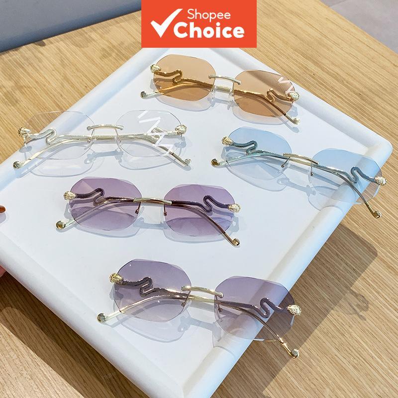 Óculos De Sol Quadrados De Metal Elegantes Para Homens E Mulheres Com Padrão De Cobra Proteção Uv Viagens Moda