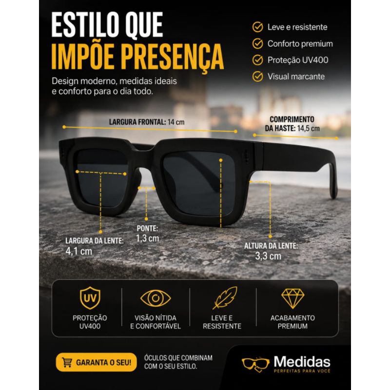 1 Unidades De Óculos De Sol Unissex Elegantes Quadrados UV400 Para Homens E Mulheres