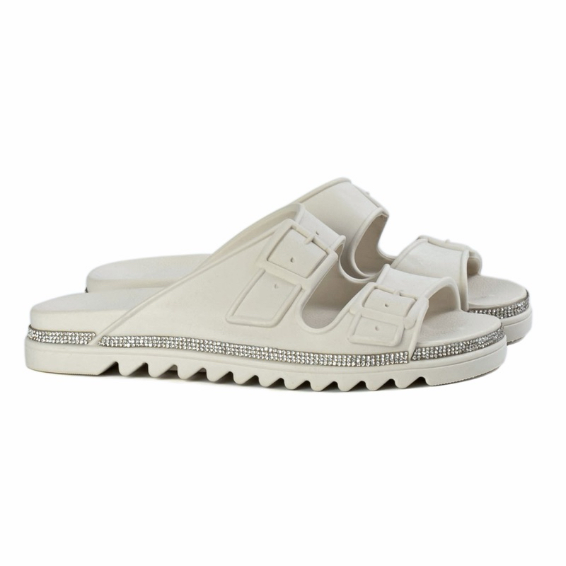 Papete Chinelo Feminino Birken Casual Elegante Strass Brilho Conforto Antiderrapante Casual