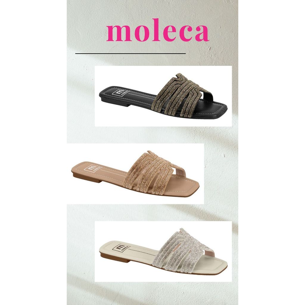 Rasteira Moleca Feminina com Strass | Elegância e Conforto