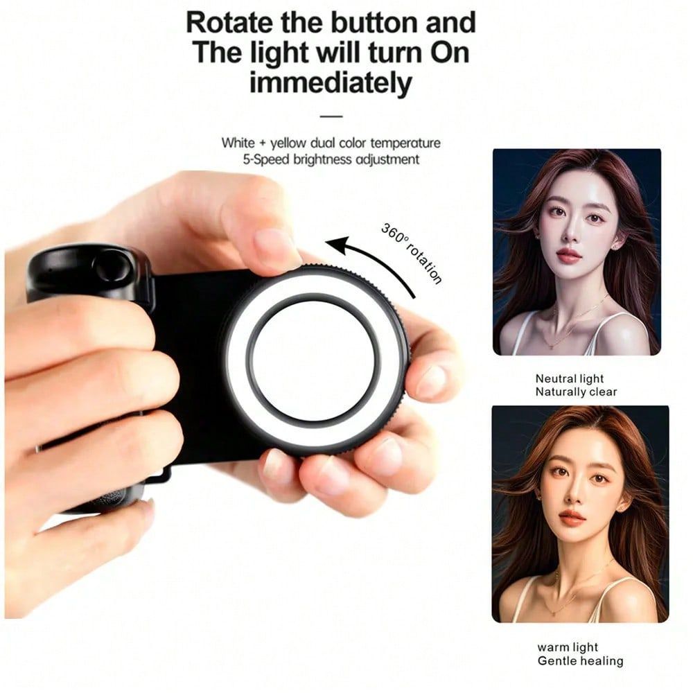 Adequado para iPhone Bluetooth Selfie Handle Aperto antiderrapante estável Leve Portátil Controle remoto do obturador Mu