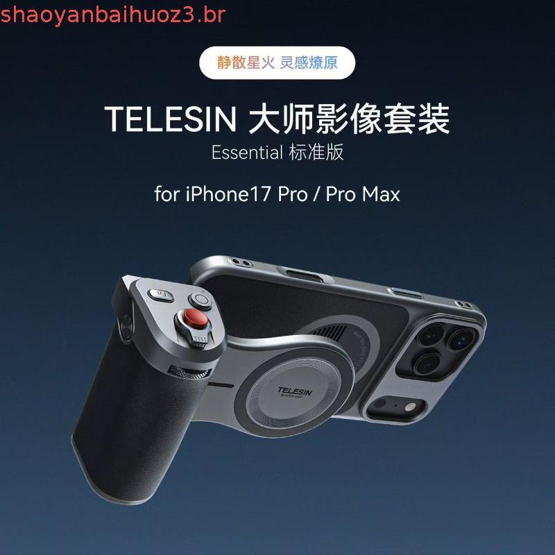Conjunto de vídeo para celular TELESIN Apple iPhone17Pro/Max Handle Camera Aid Bluetooth Controle Remoto Tiro