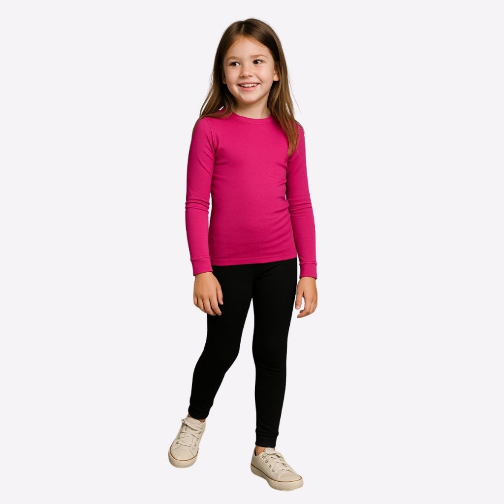 Conjunto Blusa E Calça Térmico Liso Peluciado Bebê Juvenil Infantil Inverno Básico