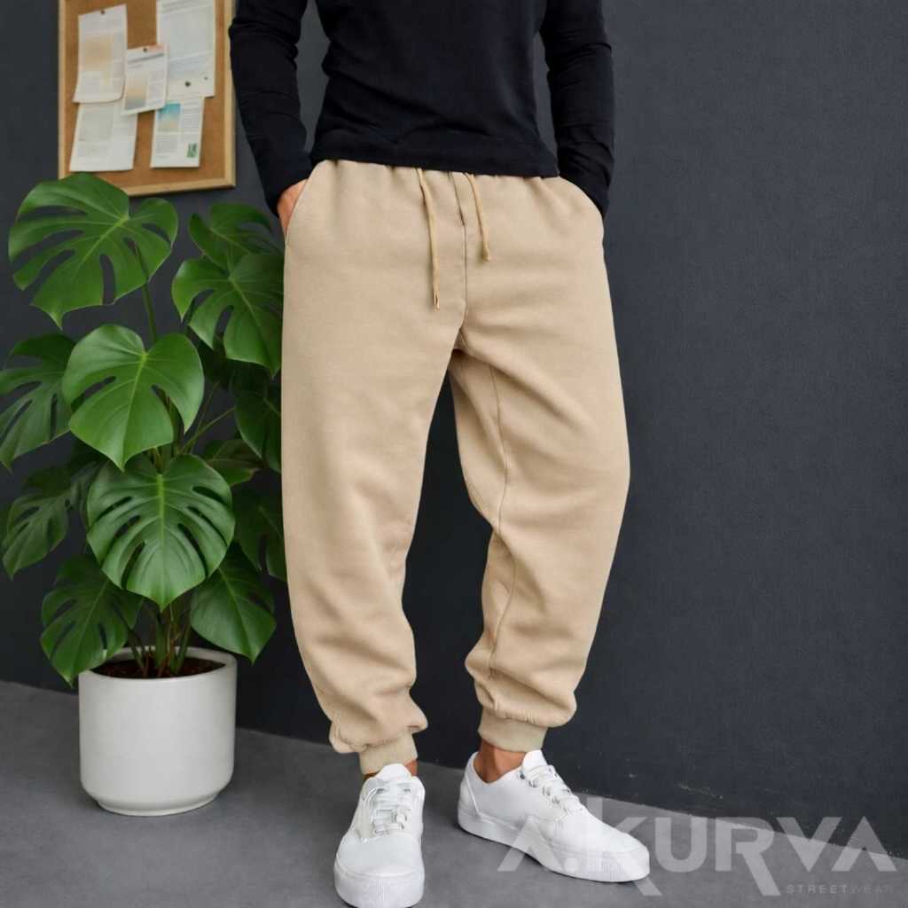 Calça Moletom Jogger Liso Streetwear Oversized Flanelado E Peluciada Casual E Esportivo Confortável