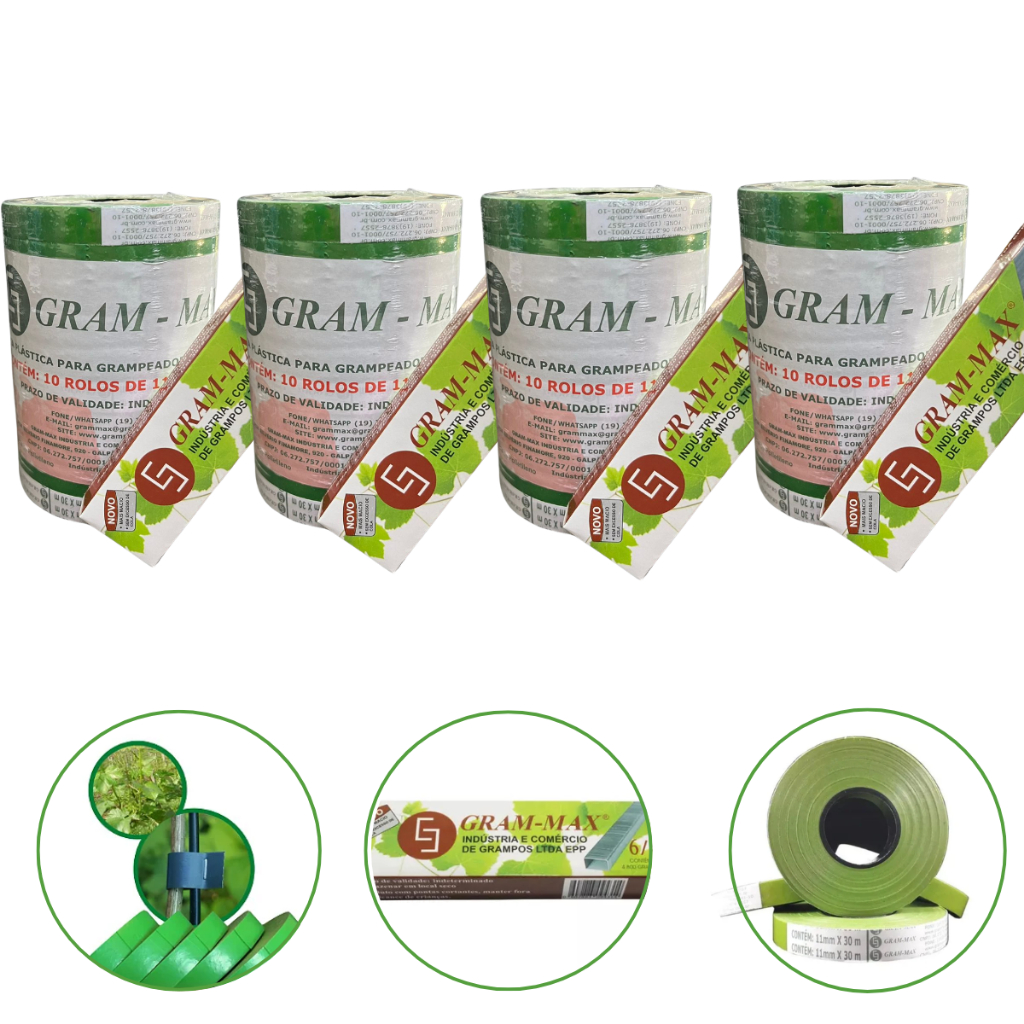 Kit Fita Para Alceador Hortas Grampear Grampos Gram Max 40 Rolos 19.200 Grampos