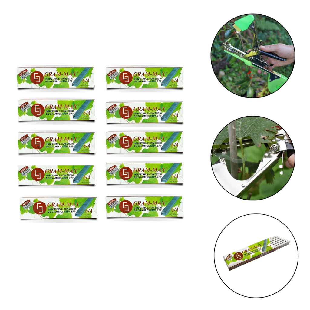 Kit Grampo Gram max 6/4  Para Alceador Grampeador 10 Caixas 48.000 Unidades