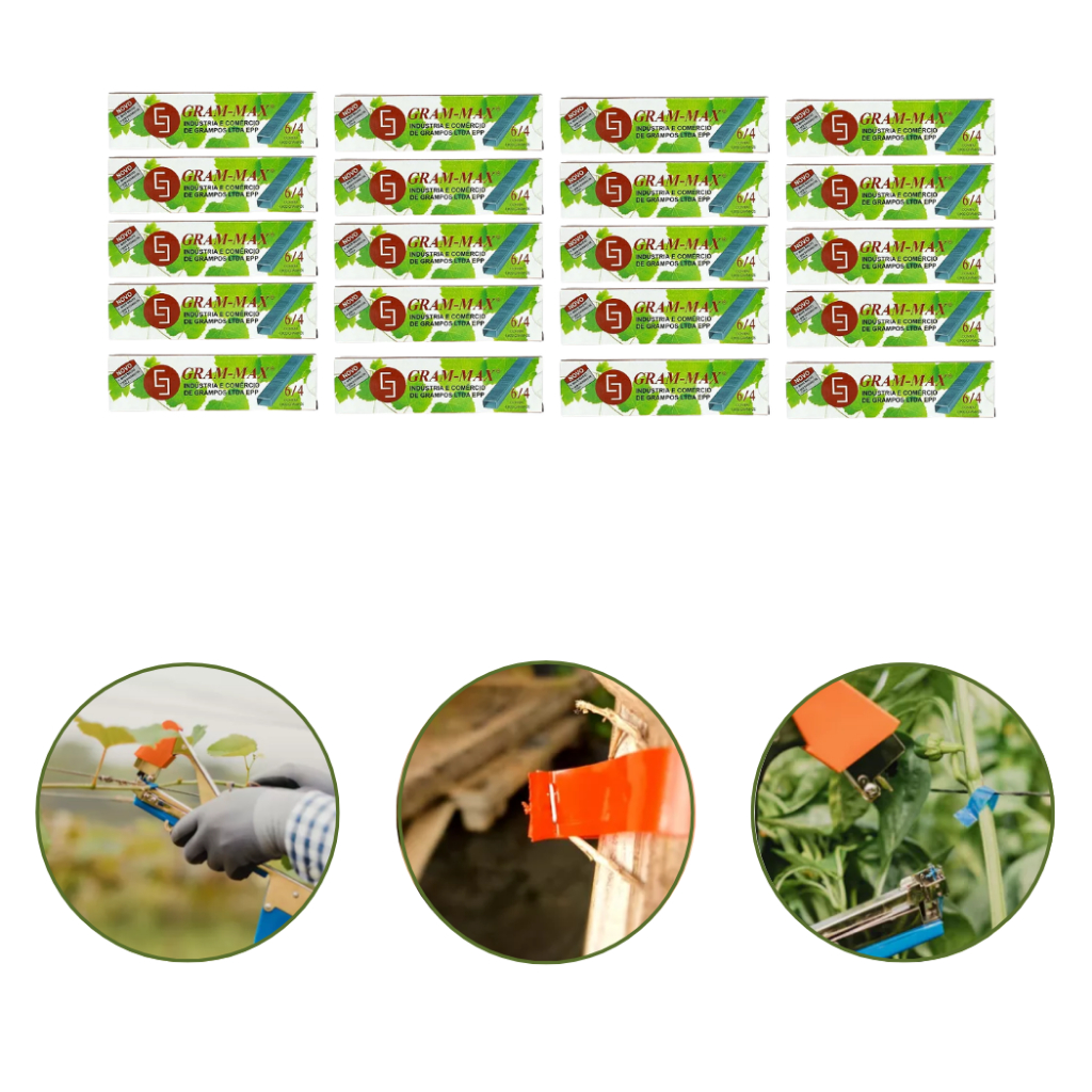 Kit Grampo Gram Max 6/4 Para Alceador 20 Caixas 96.000 Unidades