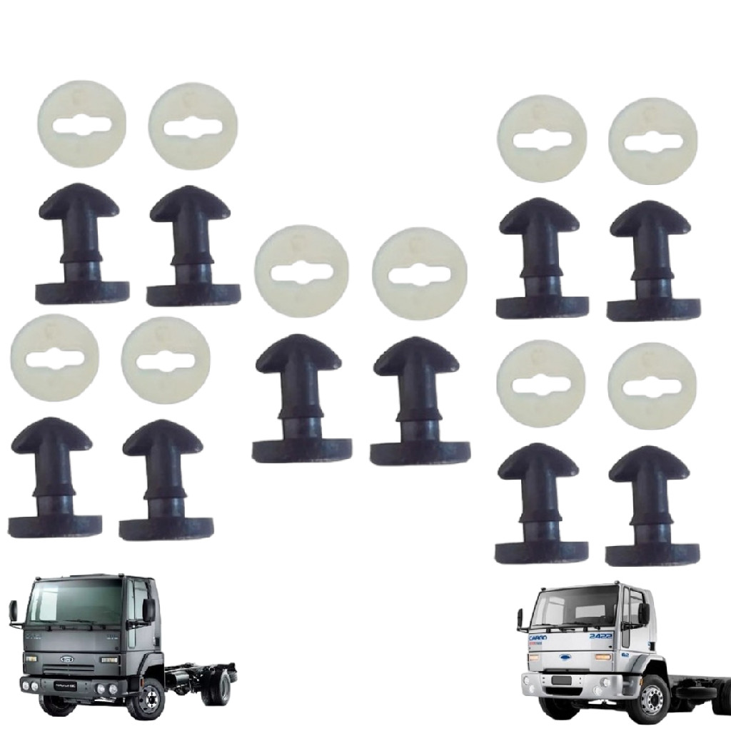 Kit 10 Presilha 10 Arruela Retentor Painel Da Tampa Fusivel Ford Cargo 2422