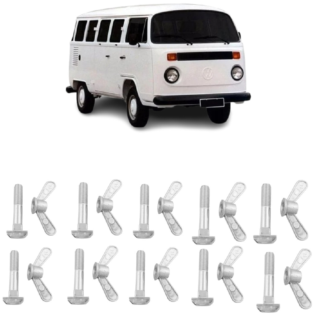 Kit 10 Parafuso Presilha Borboleta Conjunto Banco Da Kombi Clipper Kombi Carat 1997 Ate 2013