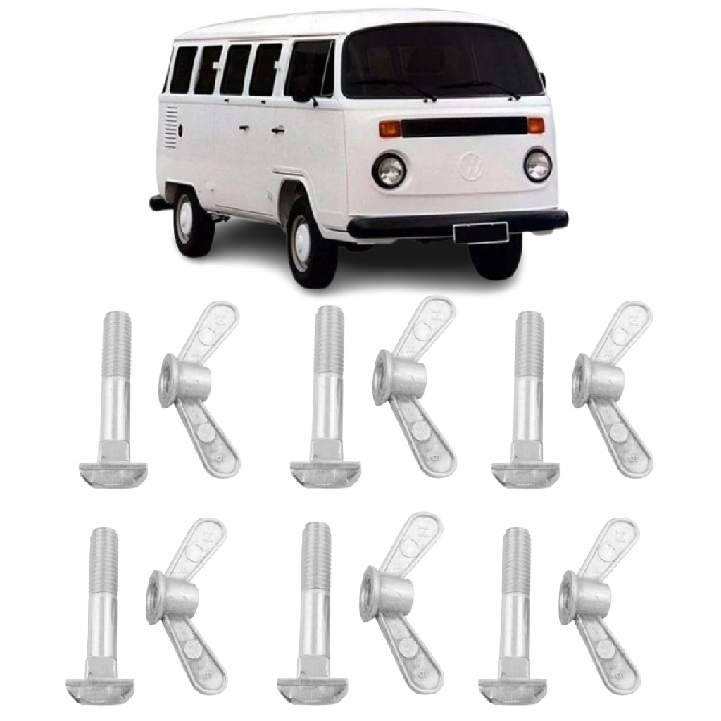 Kit 6 Parafuso Presilha Borboleta Conjunto Banco Da Kombi Clipper Kombi Carat 1997 Ate 2013