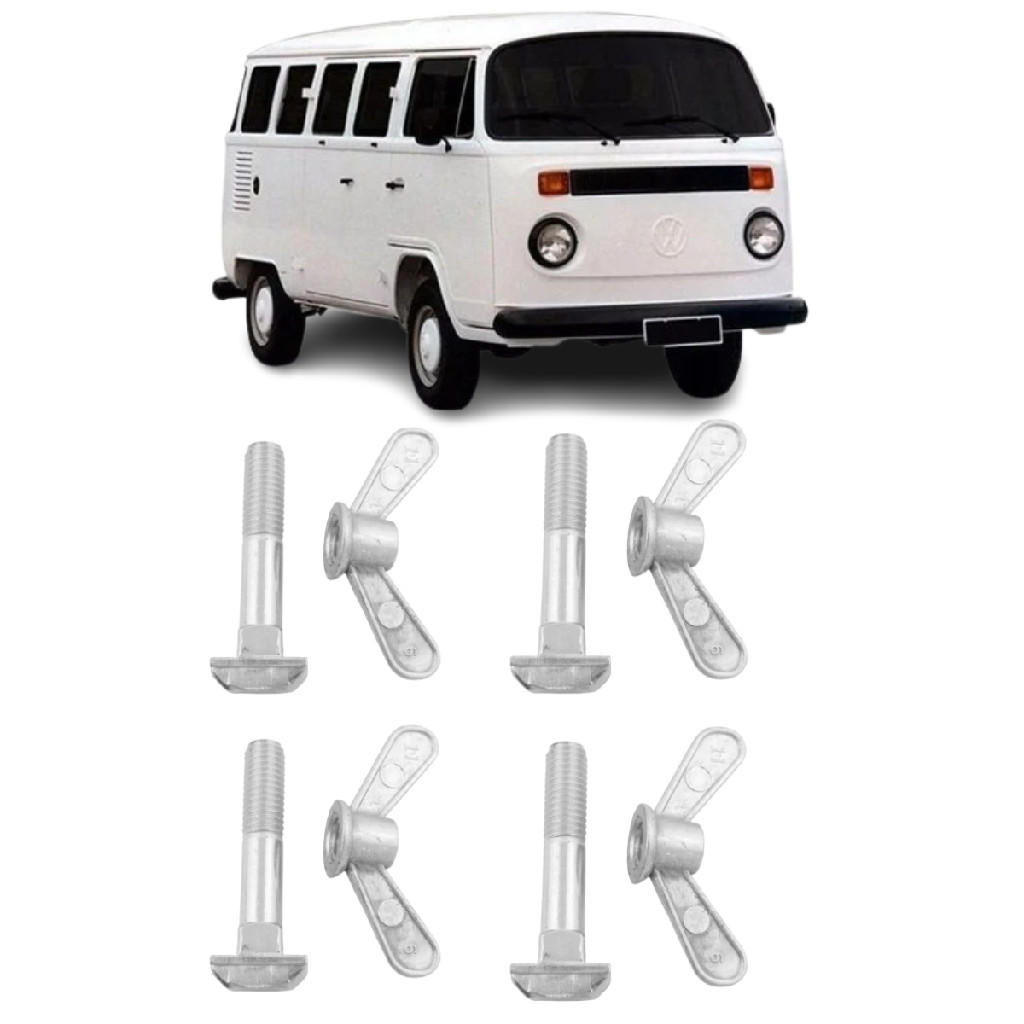 Kit 4 Parafuso Presilha Borboleta Conjunto Banco Da Kombi Clipper Kombi Carat 1997 Ate 2013
