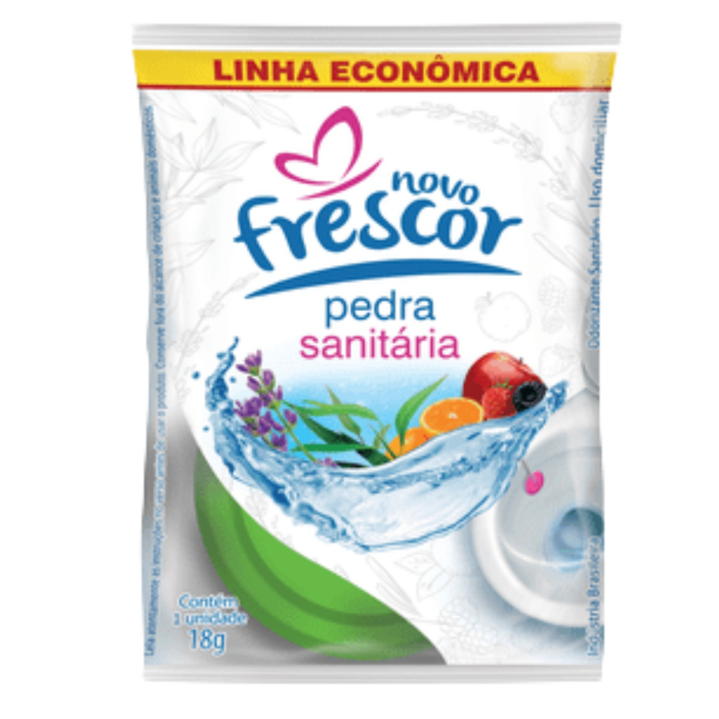 Pedra Sanitária 18g Novo Frescor Perfume Duradouro e Economia Inteligente