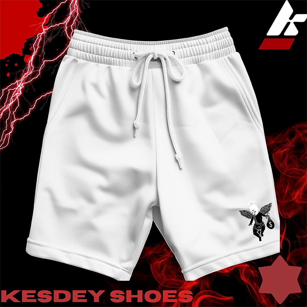 Shorts Masculina Bermuda Estilo Mauricinho Leve Slim com Bolso Lateral Estampa ANJO COM DINHEIRO