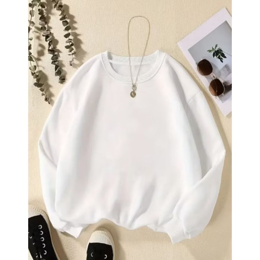 Moletom Gola Redonda Careca Liso Básico Clássico Casual Blusa de Frio Old Money Unissex Masculino Feminino Moda Inverno