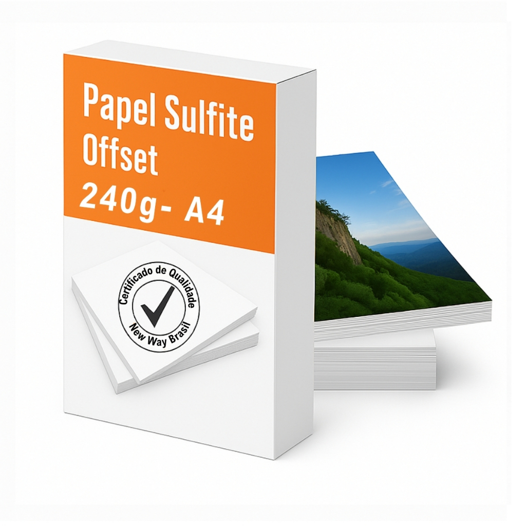 Papel Offset Sulfite A4 Branco 240g Premium - 50, 100, 125, 150, 200 e 250 Folhas
