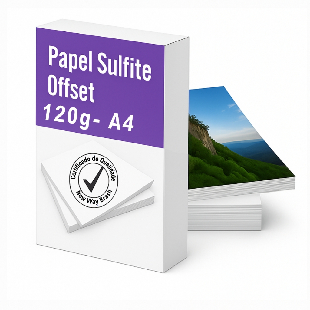 Papel Offset Sulfite A4 Branco 120g Premium - 50, 100, 125, 150, 200 e 250 Folhas
