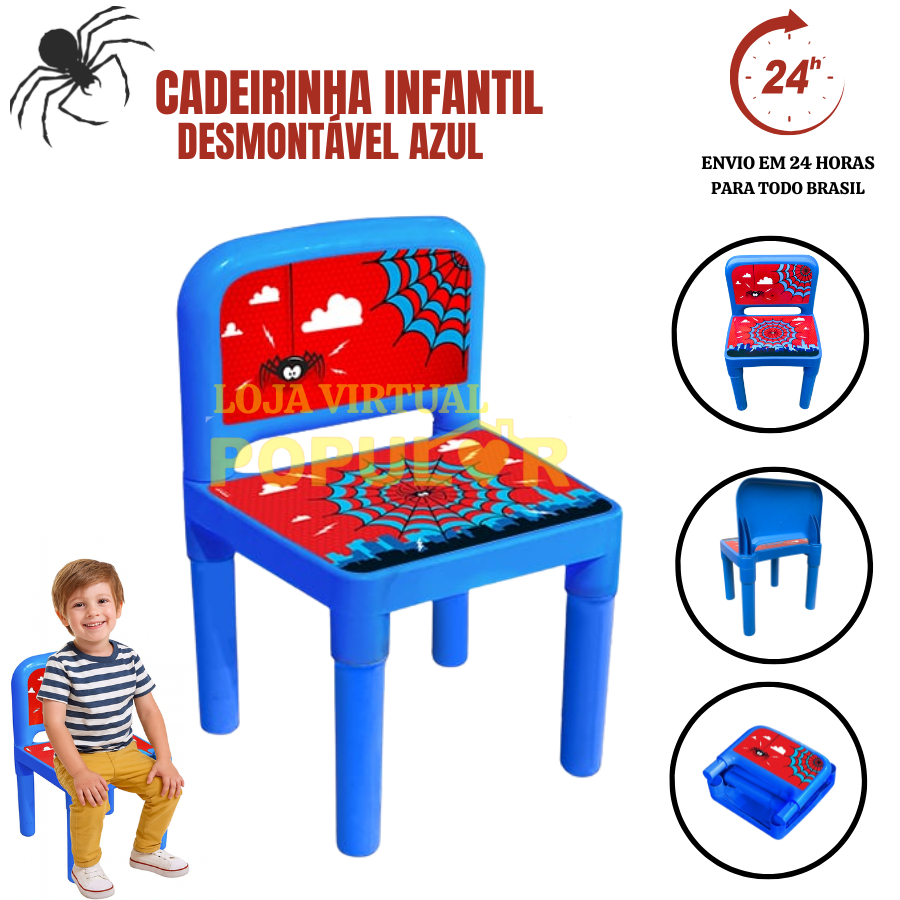 Cadeira Infantil Desmontável  Plastico  Desmontável Brinquedo Menino Menina Criança