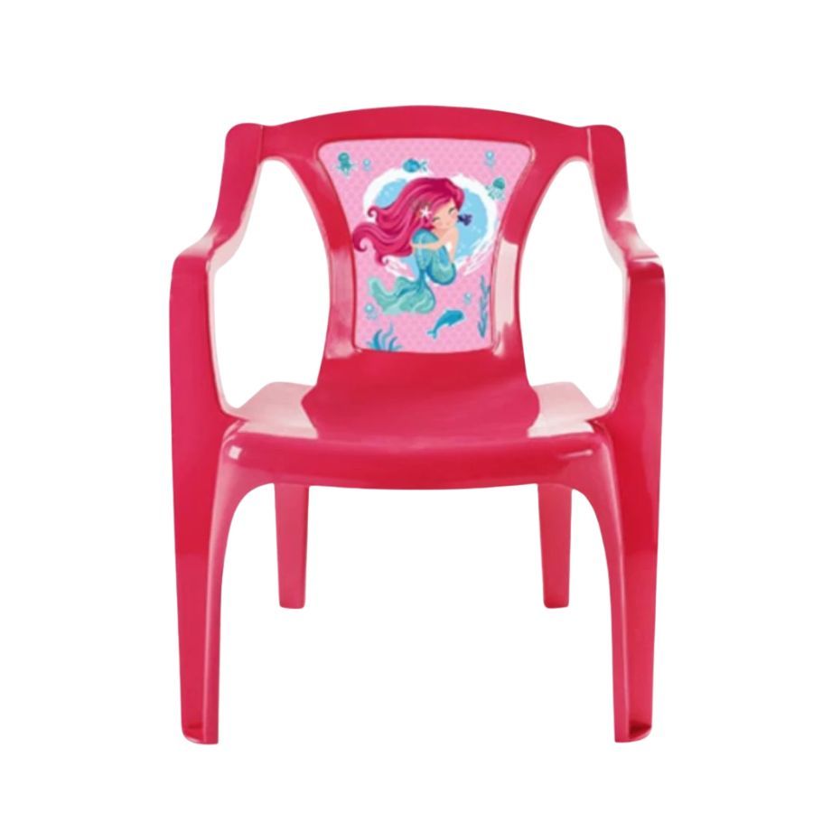 Cadeira Infantil  Sereia Mini Poltrona De Plastico Resistente Rosa